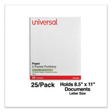 Universal® Two-Pocket Portfolio, Embossed Leather Grain Paper, 11 x 8.5, White, 25/Box (UNV56604)