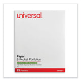 Universal® Two-Pocket Portfolio, Embossed Leather Grain Paper, 11 x 8.5, Red, 25/Box (UNV56611)