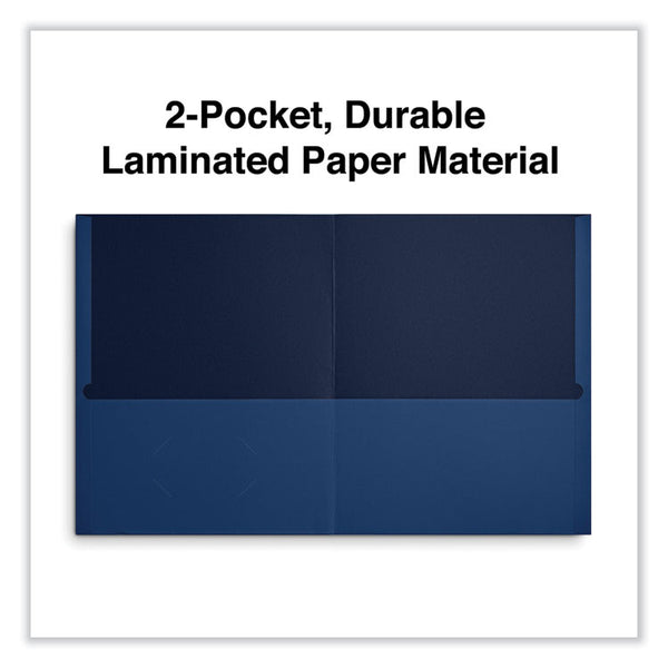 Universal® Two-Pocket Portfolio, Embossed Leather Grain Paper, 11 x 8.5, Assorted Colors, 25/Box (UNV56613)