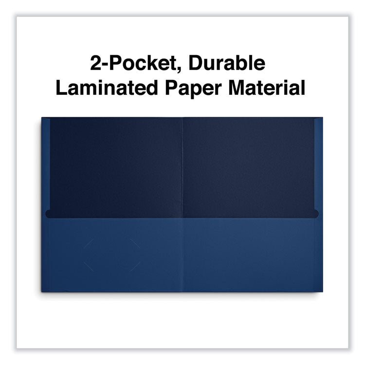 Universal® Two-Pocket Portfolio, Embossed Leather Grain Paper, 11 x 8.5, Assorted Colors, 25/Box (UNV56613)