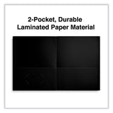 Universal® Two-Pocket Portfolio, Embossed Leather Grain Paper, 11 x 8.5, Black, 25/Box (UNV56616) 1 Pack of 25