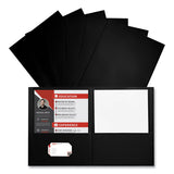 Universal® Two-Pocket Portfolio, Embossed Leather Grain Paper, 11 x 8.5, Black, 25/Box (UNV56616) 1 Pack of 25