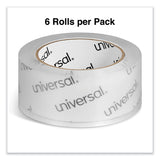 Universal® Deluxe General-Purpose Acrylic Box Sealing Tape, 1.7 mil, 3" Core, 1.88" x 109 yds, Clear, 6/Pack (UNV63120)