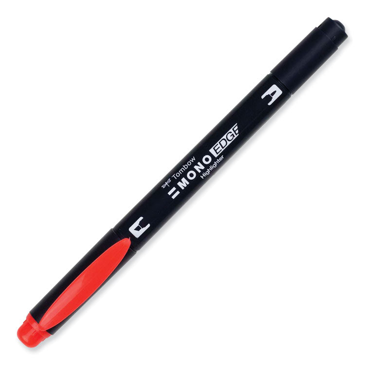 Tombow® Mono® Edge Highlighters, Red Ink, Chisel/Bullet Tip, Red Barrel, 10/Box (TOM56412) Box of 10