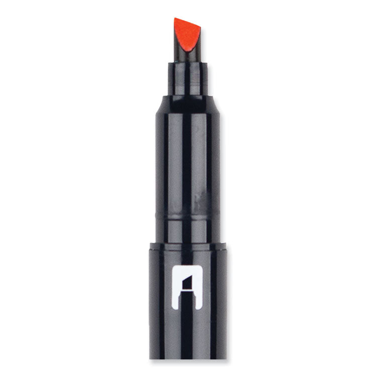 Tombow® Mono® Edge Highlighters, Red Ink, Chisel/Bullet Tip, Red Barrel, 10/Box (TOM56412) Box of 10