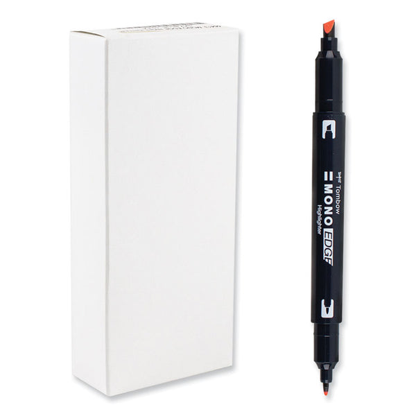 Tombow® Mono® Edge Highlighters, Red Ink, Chisel/Bullet Tip, Red Barrel, 10/Box (TOM56412) Box of 10