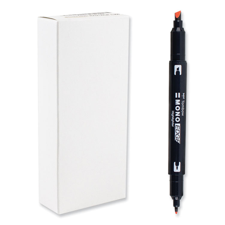 Tombow® Mono® Edge Highlighters, Red Ink, Chisel/Bullet Tip, Red Barrel, 10/Box (TOM56412) Box of 10