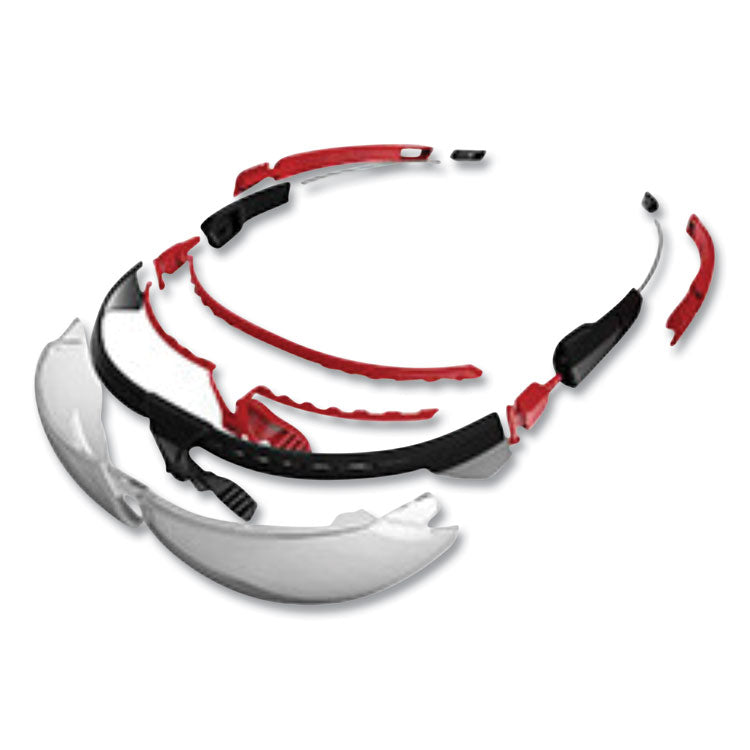 Honeywell Uvex™ Avatar Safety Glasses, Black/Red Polycarbonate Frame, Gray Polycarbonate Lens (UVXS2861HS) Each