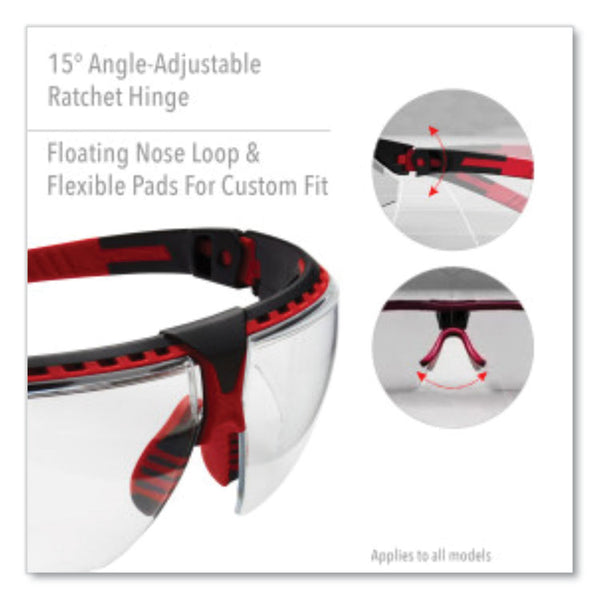Honeywell Uvex™ Avatar Safety Glasses, Red/Black Polycarbonate Frame, Clear Polycarbonate Lens (UVXS2860HS) Each