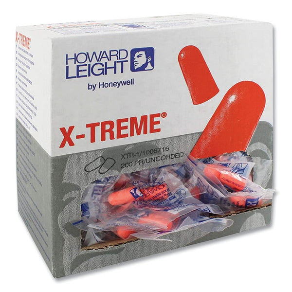Howard Leight® by Honeywell X-TREME Uncorded Disposable Earplugs, Uncorded, One Size Fits Most, 32 dB, Orange, 2,000/Carton (HOWXTR1) Case of 2000