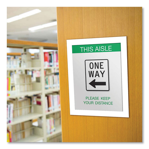 deflecto® Self Adhesive Sign Holders, 8.5 x 11 Insert, Clear with White Border, 2/Pack (DEF68776W) Pack of 2