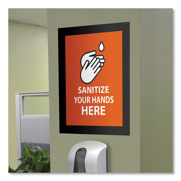 deflecto® Self Adhesive Sign Holders, 11 x 17 Insert, Clear with Black Border, 2/Pack (DEF68886B) Pack of 2