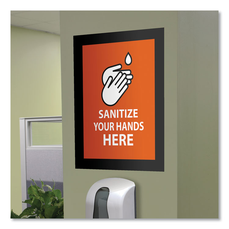 deflecto® Self Adhesive Sign Holders, 11 x 17 Insert, Clear with Black Border, 2/Pack (DEF68886B) Pack of 2