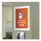 deflecto® Self Adhesive Sign Holders, 11 x 17, Clear with White Border, 2/Pack (DEF68886W) Pack of 2