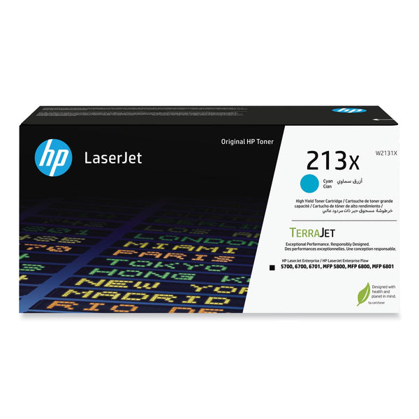 HP HP 213X (W2131X) High-Yield Cyan Original LaserJet Toner Cartridge (HEWW2131X)