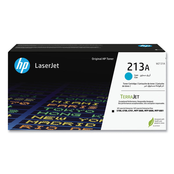 HP HP 213A (W2131A) Cyan Original LaserJet Toner Cartridge (HEWW2131A)