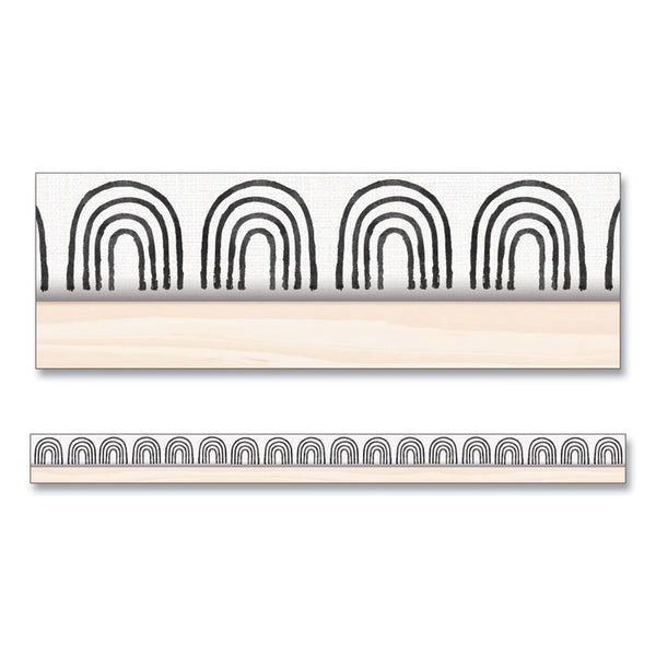 Carson-Dellosa Education Straight Borders, 3" x 3 ft, Black/White Rainbows, 12/Pack (CDP108502) Pack of 12