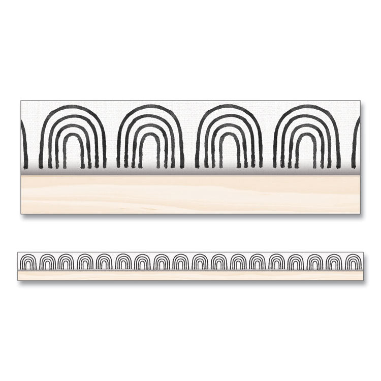 Carson-Dellosa Education Straight Borders, 3" x 3 ft, Black/White Rainbows, 12/Pack (CDP108502) Pack of 12