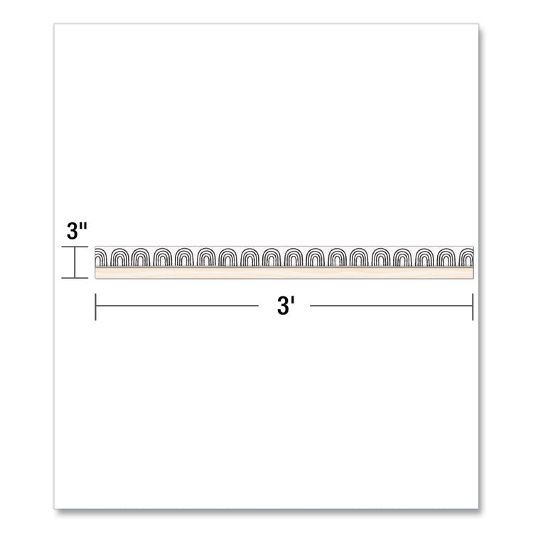 Carson-Dellosa Education Straight Borders, 3" x 3 ft, Black/White Rainbows, 12/Pack (CDP108502) Pack of 12