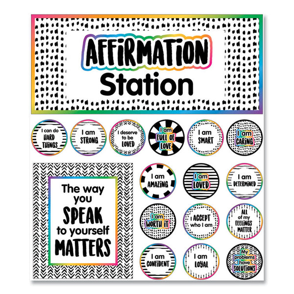 Carson-Dellosa Education Motivational Bulletin Board Sets, Affirmation Station, Multicolor, 13.8 x 16, 32 Pieces (CDP110569) Set of 32