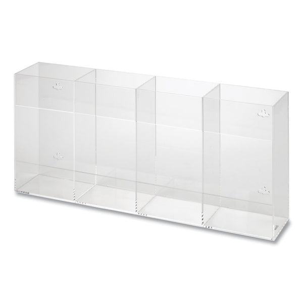 Kantek Quad Glove Dispenser, 10.5 x 4 x 21.25, Clear (KTKAH145) Each