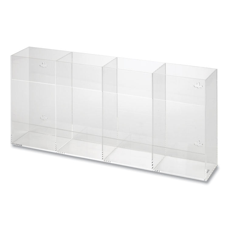 Kantek Quad Glove Dispenser, 10.5 x 4 x 21.25, Clear (KTKAH145) Each