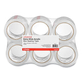 Universal® Extra-Wide Moving and Storage Packing Tape, 3" Core, 2.83" x 54.7 yd, Clear, 6/Pack (UNV83000)