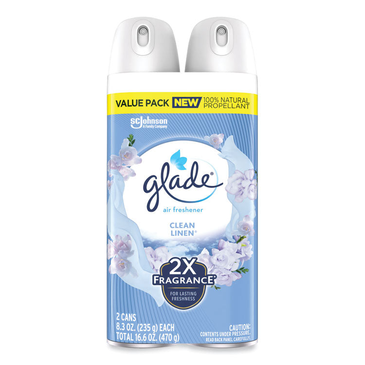 Glade® Air Freshener, Clean Linen Scent, 8.3 oz, 2/Pack, 3Packs/Carton (SJN346578)