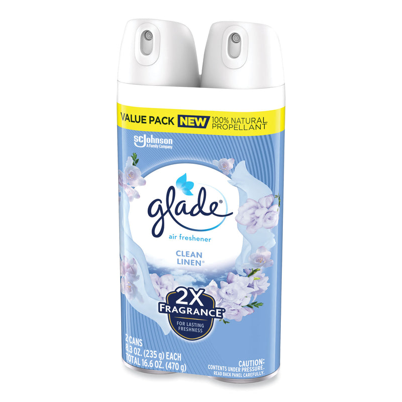 Glade Air Freshener, Clean Linen Scent, 8.3 oz, 2/Pack, 3Packs/Carton (SJN377363) Case of 3