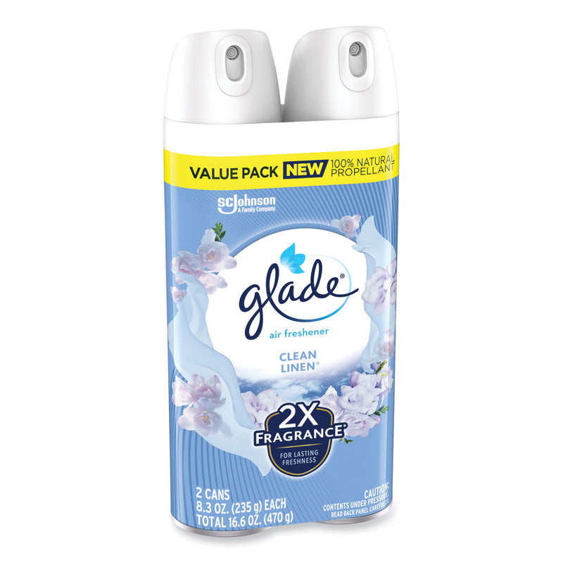 Glade Air Freshener, Clean Linen Scent, 8.3 oz, 2/Pack, 3Packs/Carton (SJN377363) Case of 3