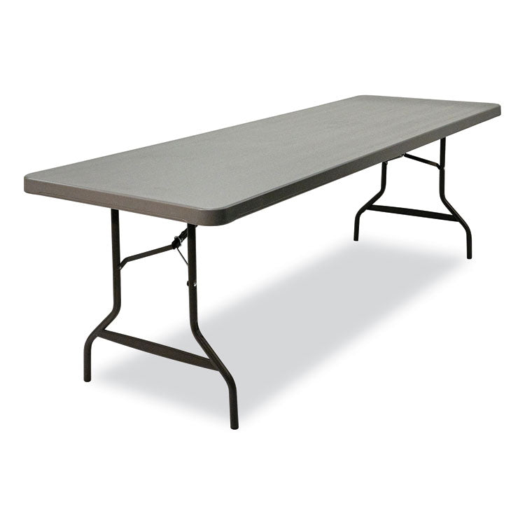 Iceberg IndestrucTable Commercial Folding Table, Rectangular, 96" x 30" x 29", Charcoal Top, Charcoal Base/Legs (ICE65537)