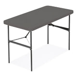 Iceberg IndestrucTable Commercial Folding Table, Rectangular, 48" x 24" x 29", Charcoal Top, Charcoal Base/Legs (ICE65507)