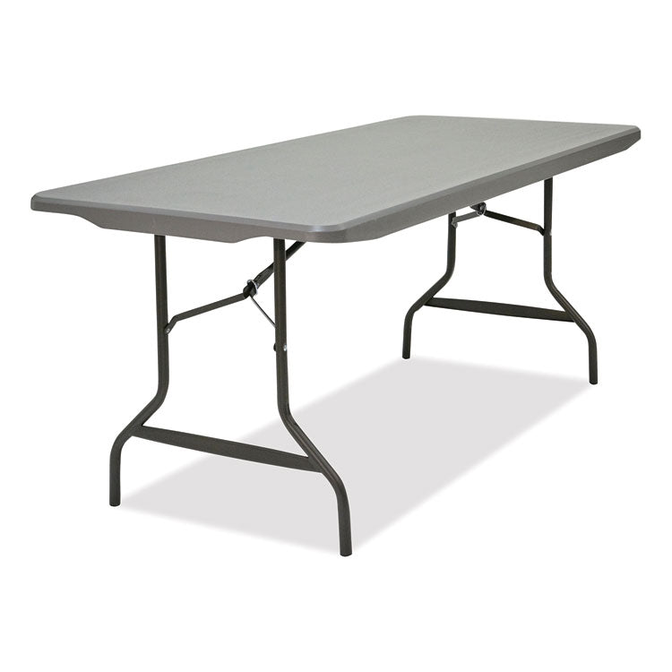 Iceberg IndestrucTable Commercial Folding Table, Rectangular, 72" x 30" x 29", Charcoal Top, Charcoal Base/Legs (ICE65527)