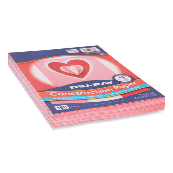 Pacon® Tru-Ray Construction Paper, 70 lb Text Weight, 9 x 12, Assorted Valentine Colors, 150/Pack (PACP6683) Pack of 150