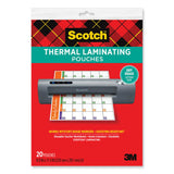 Scotch™ Laminating Pouches, 3 mil, 8.9 x 11.4, Clear, 20/Pack (MMMTP385420DE)