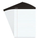 Universal® Premium Ruled Writing Pads with Heavy-Duty Back, Wide/Legal Rule, Black Headband, 50 White 8.5 x 11 Sheets, 12/Pack (UNV30730)