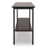 Iceberg OfficeWorks One-Shelf Utility Table, Rectangular, 47.25" x 17.7" x 29.5", Walnut Top, Black Base/Legs (ICE69124)