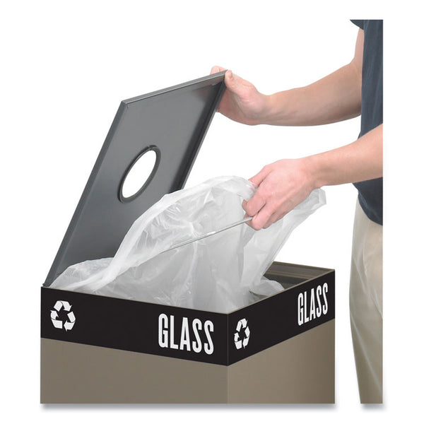 Safco® Public Square Recycling Receptacles, Can Recycling, 37 gal, Steel, Black (SAF2983BL)
