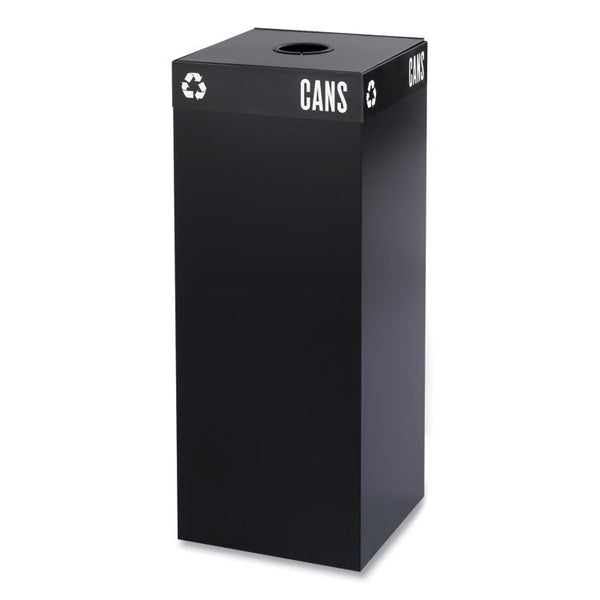Safco® Public Square Recycling Receptacles, Can Recycling, 37 gal, Steel, Black (SAF2983BL)