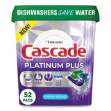 Cascade® Platinum Plus ActionPacs Dishwasher Detergent Pods, Fresh Scent, 28.4 oz Tub, 52/Tub, 3 Tubs/Carton (PGC06156)