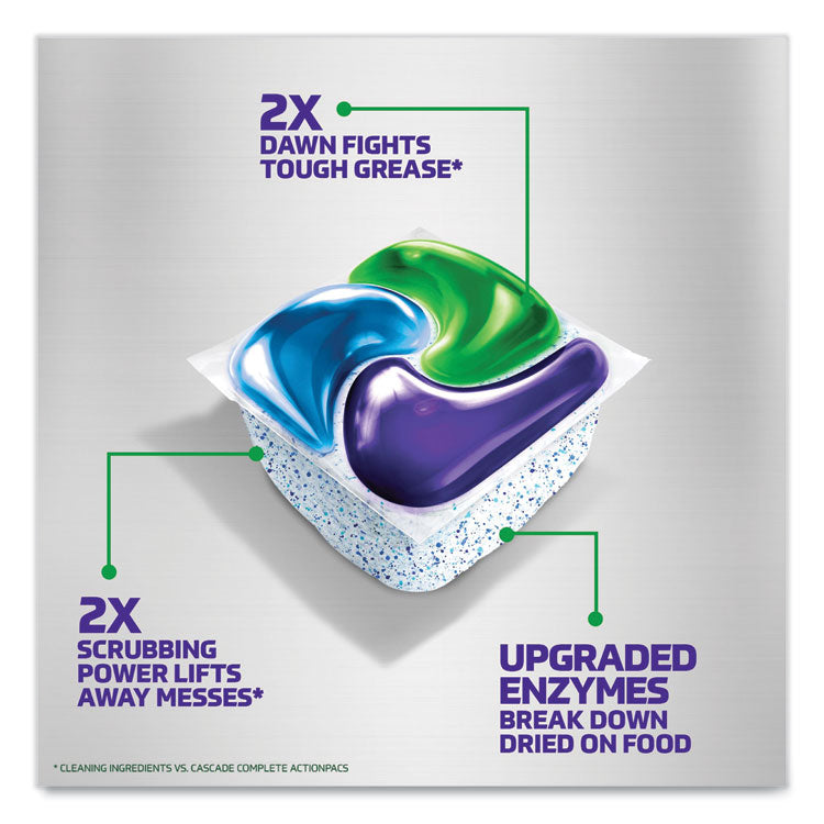 Cascade® Platinum Plus ActionPacs Dishwasher Detergent Pods, Fresh Scent, 20.7 oz Tub, 38/Tub, 6/Carton (PGC06157)