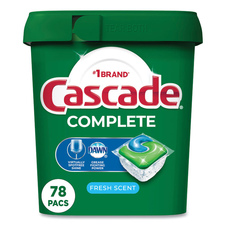 Cascade® ActionPacs, Fresh Scent, 40.9 oz Tub, 78/Tub, 2 Tubs/Carton (PGC99269)