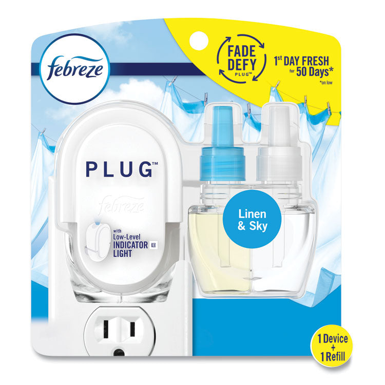 Febreze® PLUG Air Freshener Warmer Start Kit, 6.54 x 2.99 x 5.98, Clear/White, 4/Carton (PGC68235)