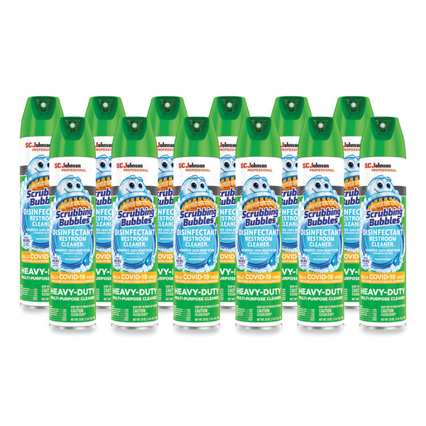 Scrubbing Bubbles® Disinfectant Restroom Cleaner II, Rain Shower Scent, 25 oz Aerosol Spray, 12/Carton (SJN313358) Case of 12