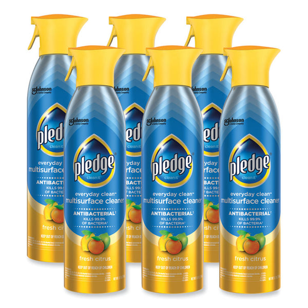 Pledge® Multi Surface Antibacterial Everyday Cleaner, 9.7 oz Aerosol Spray, 6/Carton (SJN336276)