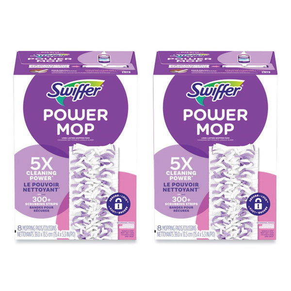 Swiffer® PowerMop Mopping Pads, 15.4 x 5.3, 8/Box, 2 Boxes/Carton (PGC08189)