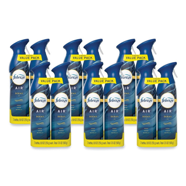 Febreze® AIR, Ocean, 17.6 oz Aerosol Spray, 2/Pack, 6 Packs/Carton (PGC48312)