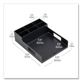 Network Collection Utensil, Napkin and Plate Countertop Organizer, 15.2 x 11.5 x 4.45, Plastic, Black (EMSPSNAPUTBLK) Each