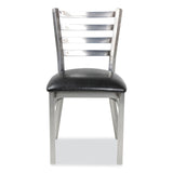 JMC Furniture White Horse Series Side Chairs, Supports Up to 300 lb, 18" Seat Height, Black Seat, Industrial Clear-Coat Steel Back/Frame (JMCWHCCLR) Each