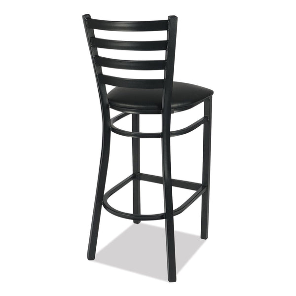 JMC Furniture White Horse Series Barstools, Supports Up to 300 lb, 29.5" Seat Height, Black Seat/Back, Black Frame (JMCWHBSBLK) Each